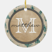 Wanzen-und Insekten-Hintergrund-Monogramm Keramik Ornament (Hinten)