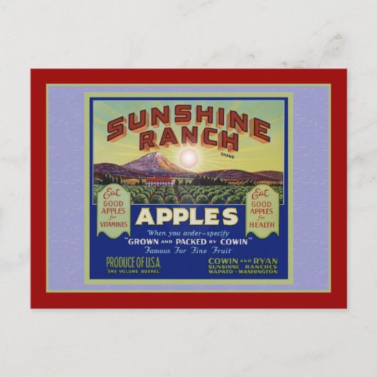 Wapato Washington Apples Postkarte (Vorderseite)