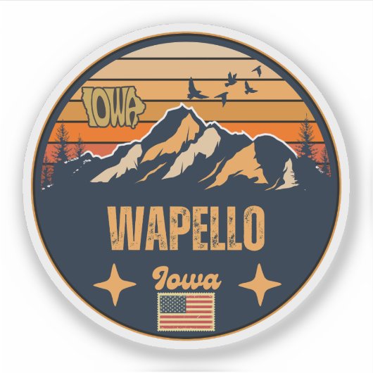 Wapello, Iowa Aufkleber (Vorderseite)
