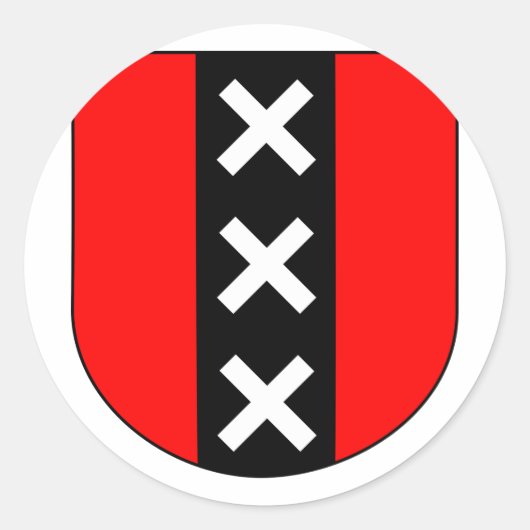 Wapen Amsterdam, Niederlande Runder Aufkleber (Vorderseite)