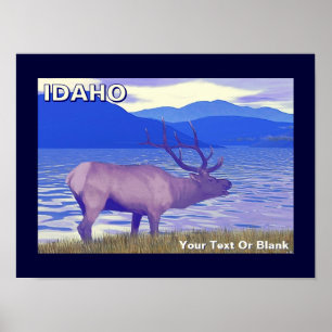 Wapiti (Elch) am See Poster