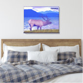 Wapiti (Elk) am See Leinwanddruck (Insitu (Schlafzimmer))
