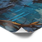 Wapiti (Elk) & Winterleuchten Poster (Ecke)