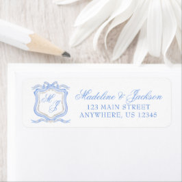 Wappen-Adresse des Watercolor-Designers Blue Monog