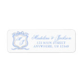 Wappen-Adresse des Watercolor-Designers Blue Monog (Vorne)