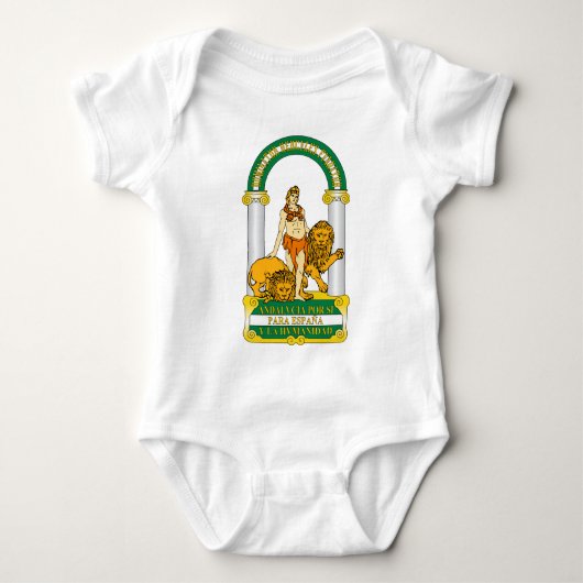 Wappen Andalusiens (Spanien) Baby Strampler (Vorderseite)