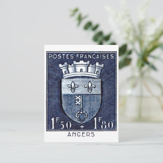 Wappen, Angers, Frankreich Postkarte (Stehend Vorderseite)