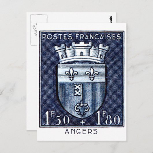 Wappen, Angers, Frankreich Postkarte (Vorne/Hinten)