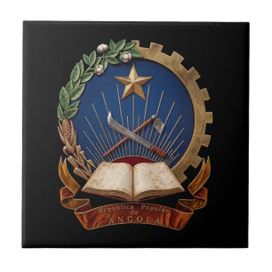 Wappen Angola Landeswappen Symbol Emblem Flagge Fliese