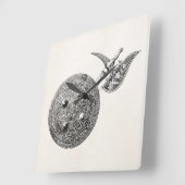 Wappen Axt-Schild-Rüstungs-mittelalterliche Waffe Quadratische Wanduhr (Winkel)