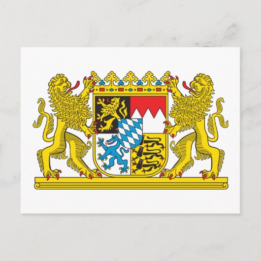 Wappen Bayerns Offizielles deutsches Symbol Postkarte (Vorderseite)