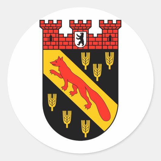 Wappen Berlin-Reinickendorf Runder Aufkleber (Vorderseite)