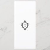 Wappen Black and White Wedding Monogram Vintag Menükarte (Rückseite)