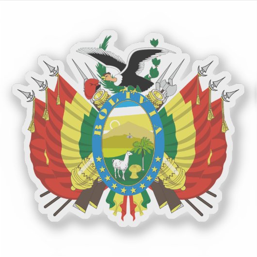 Wappen Boliviens Aufkleber (Vorderseite)