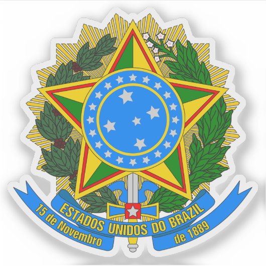 Wappen Brasiliens (1889-1968) Aufkleber (Vorderseite)