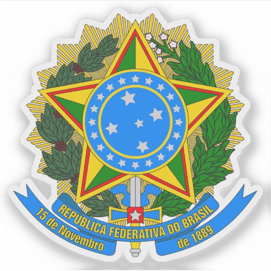 Wappen Brasiliens (1968-1971) Aufkleber (Vorderseite)