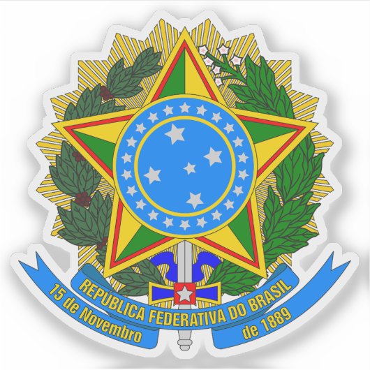 Wappen Brasiliens (1971-1992) Aufkleber (Vorderseite)