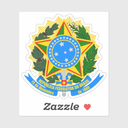 Wappen Brasiliens (1992-präsent, Variante #1) Aufkleber (Blatt)