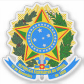 Wappen Brasiliens (1992-präsent, Variante #1) Aufkleber (Vorderseite)