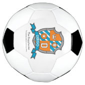 Wappen Brief D orange aquamarine blaue Krone Löwe Fußball (Gedreht)