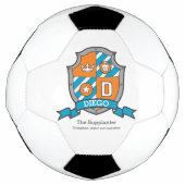 Wappen Brief D orange aquamarine blaue Krone Löwe  Fußball (Vorderseite)