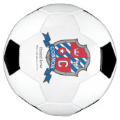 Wappen Buchstabe C, rot-blaue Krone Hund Connor Fußball (Gedreht)