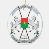 Wappen Burkina Faso - Armoiries Burkina Faso Keramik Ornament (Links)