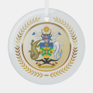 Wappen-Coat der Salomonen Ornament Aus Glas