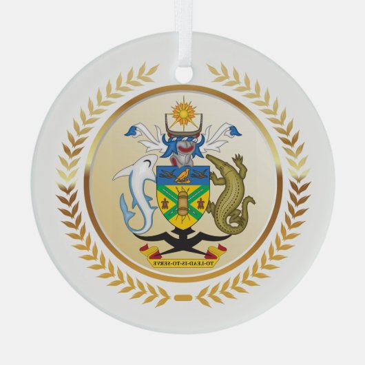 Wappen-Coat der Salomonen Ornament Aus Glas (Rückseite)
