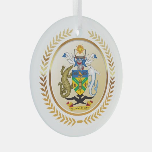 Wappen-Coat der Salomonen Ornament Aus Glas (Vorderseite Rechts)
