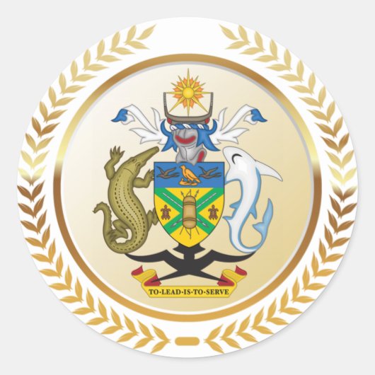 Wappen-Coat der Salomonen Runder Aufkleber (Vorderseite)