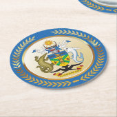 Wappen-Coat der Salomonen Runder Pappuntersetzer (Angewinkelt)