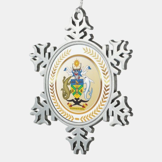 Wappen-Coat der Salomonen Schneeflocken Zinn-Ornament (Rechts)