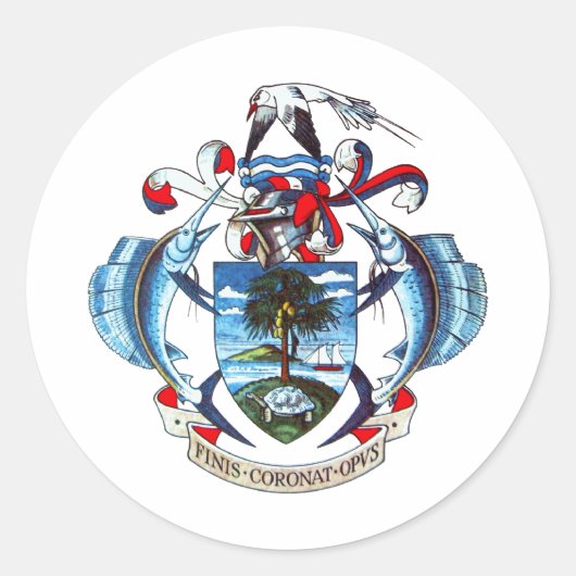Wappen-Coat der Seychellen Runder Aufkleber (Vorderseite)