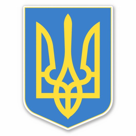 Wappen-Coat in der Ukraine Aufkleber (Vorderseite)