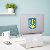 Wappen-Coat in der Ukraine Aufkleber (Laptop auf Schreibtisch)
