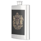 Wappen-Coat in der Ukraine Flachmann (Links)