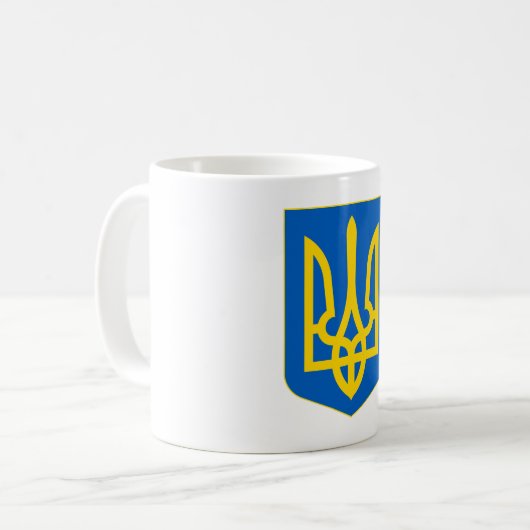 Wappen-Coat in der Ukraine Kaffeetasse (Vorderseite Links)