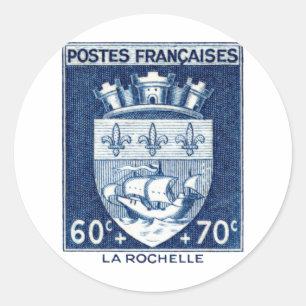 Wappen-Coat, La Rochelle Frankreich Runder Aufkleber