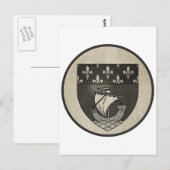 Wappen-Coat von Paris Postkarte (Vorne/Hinten)