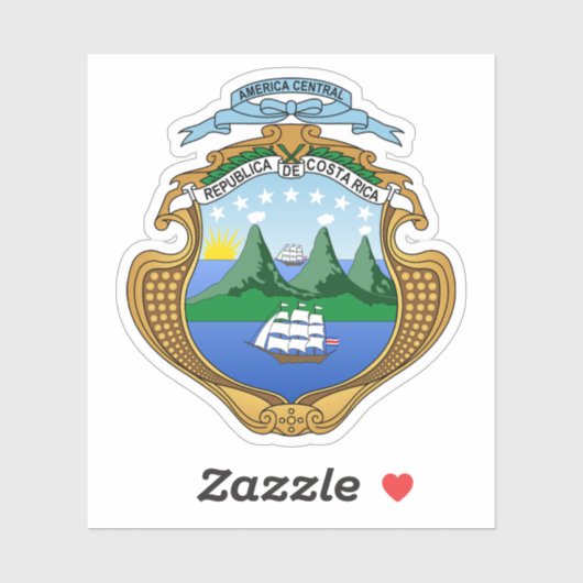 Wappen Costa Ricas Aufkleber (Blatt)