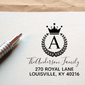 Wappen Crown Wreath Monogram-Rücksendeadresse Gummistempel