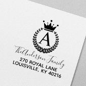 Wappen Crown Wreath Monogram-Rücksendeadresse Gummistempel