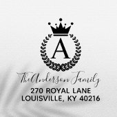 Wappen Crown Wreath Monogram-Rücksendeadresse Gummistempel