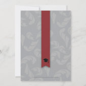 Wappen Curls Muster Abschluss: Silbergrau Einladung (Rückseite)