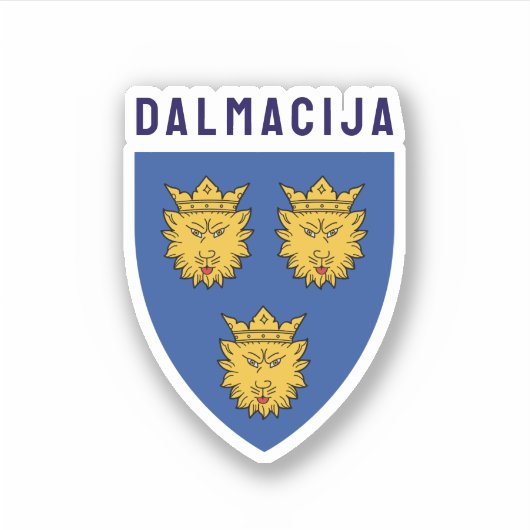 Wappen Dalmatiens, Kroatien Aufkleber (Vorderseite)