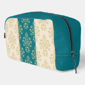 Wappen Damask Muster - Gold auf Aquamarin & Creme Waschbeutel (Rechte Ecke)