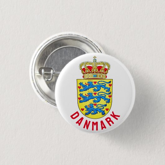 Wappen Dänemarks Button (Vorne & Hinten)
