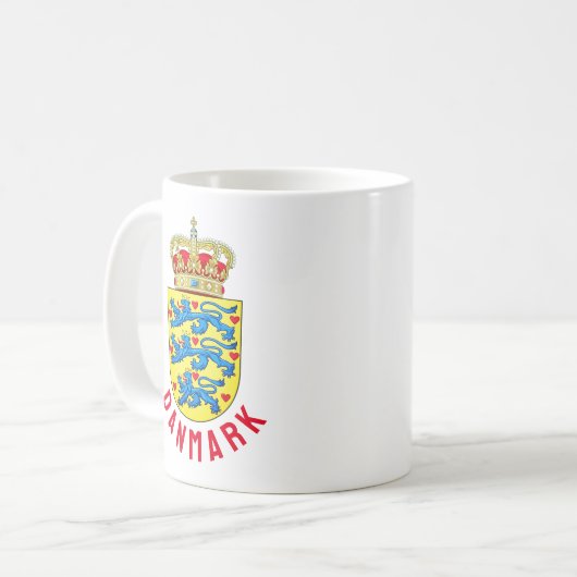 Wappen Dänemarks Kaffeetasse (Vorderseite Links)
