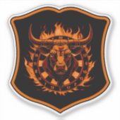 Wappen Dartboard Stier Darts Dartkunst Aufkleber (Vorderseite)